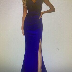 Full length royal blue dress, S, new with tags, never worn